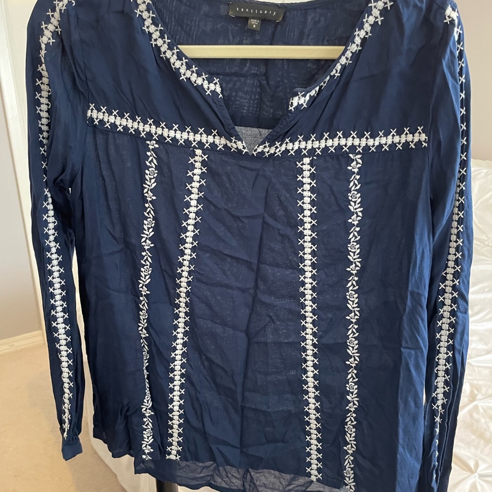 Sanctuary Long Sleeve embroidered top
